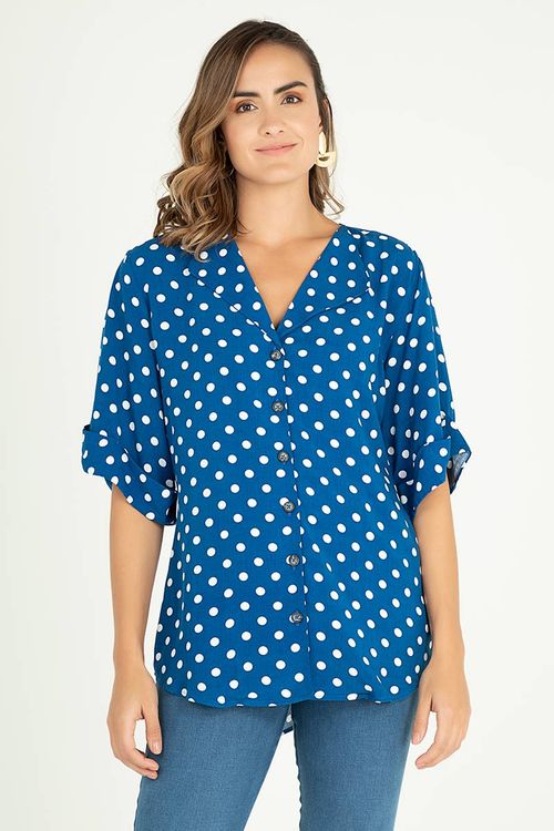 Camisa manga 3/4 estampado polka dots