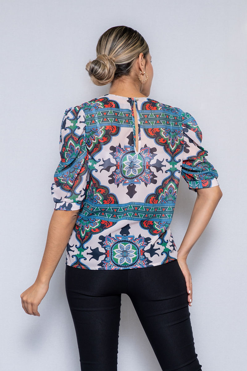 Blusa-manga-corta-estampada-verdeE