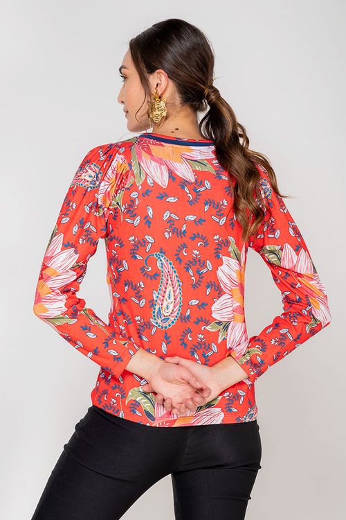 Buzo estampado cuello redondo