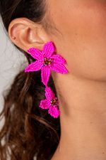 Aretes-cascada-flor-tejida