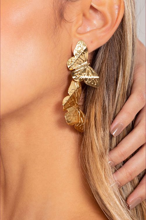 Aretes doble mariposa