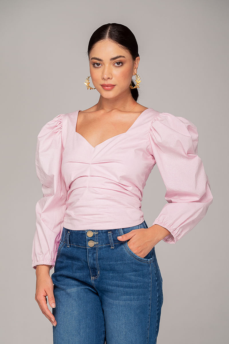 Blusa de manga tres cuartos