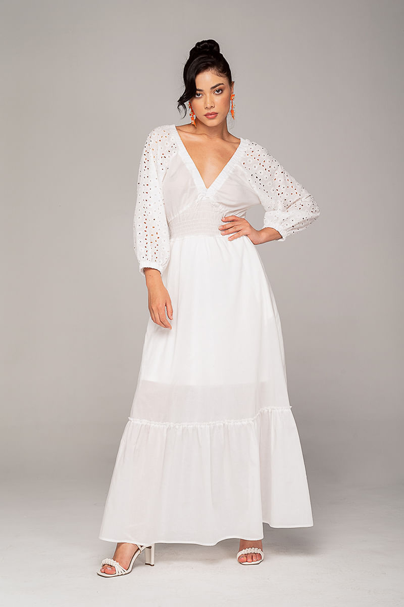 Vestidos blancos largos en ojalillo new arrivals